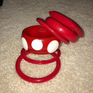 Red plastic bracelets